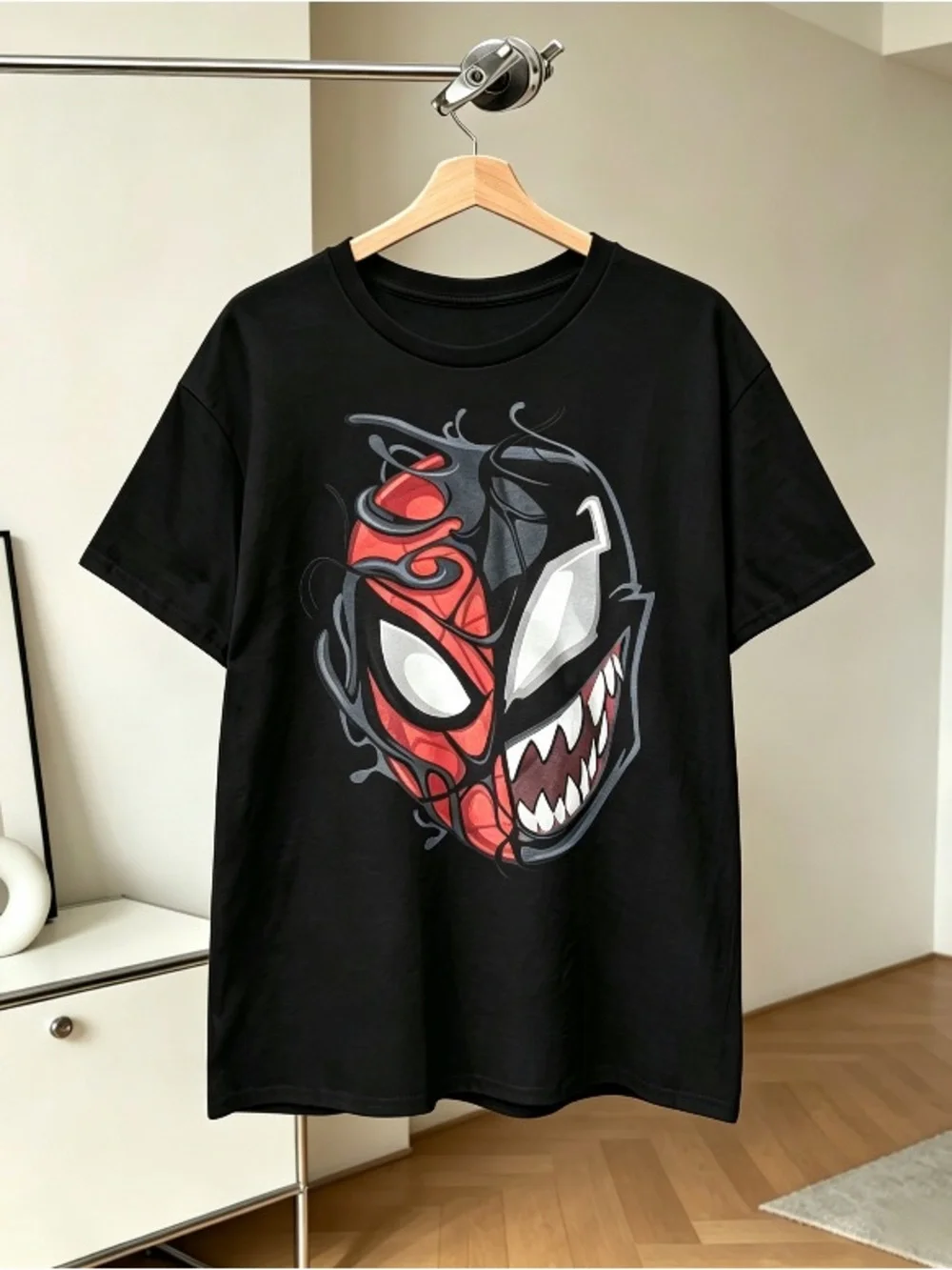 Spider-Man Venom Shirt, Venom Symbiote T-Shirt, Half Face Spider-Man Tee